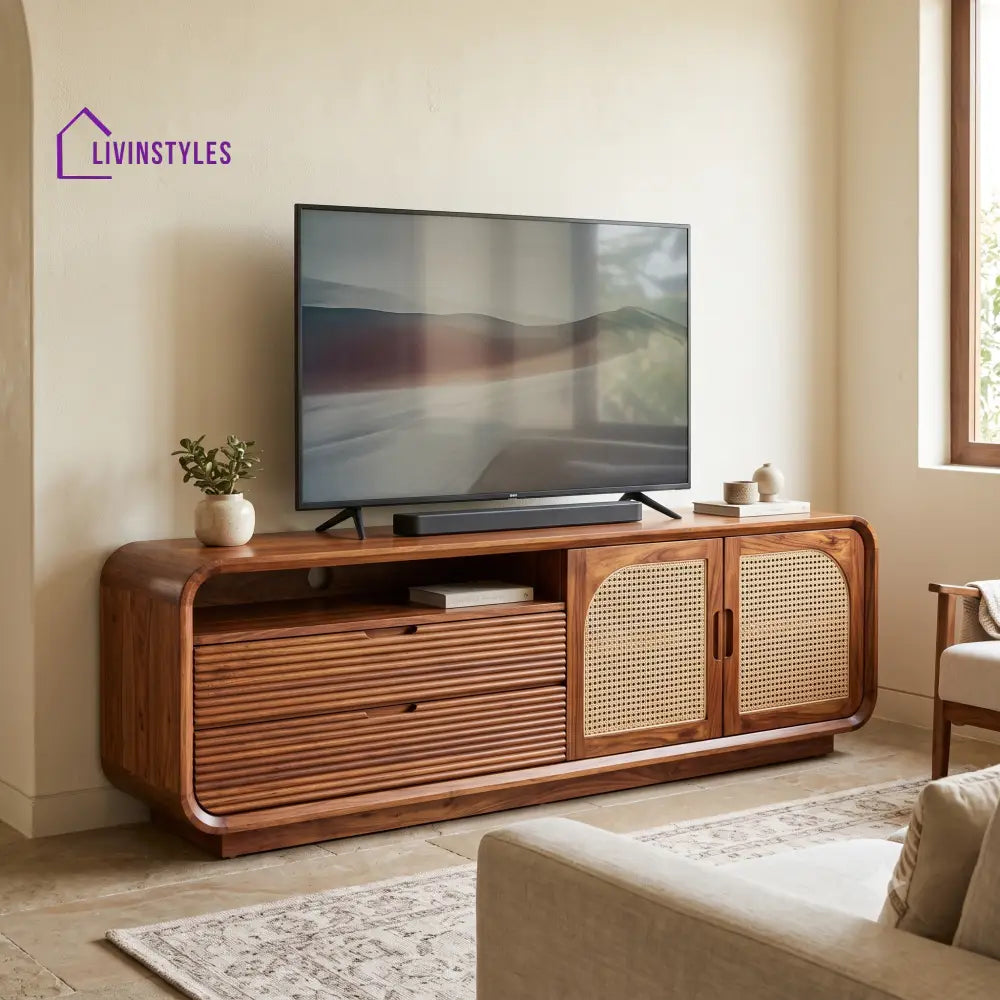 Gautier Solid Sheesham Wood Tv Unit for Living Room | Tv Cabinet | Tv Console Unit