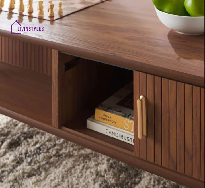 Gavriil Wooden Storage Centre Table | Wooden Coffee Table for Living Room Centre Tables