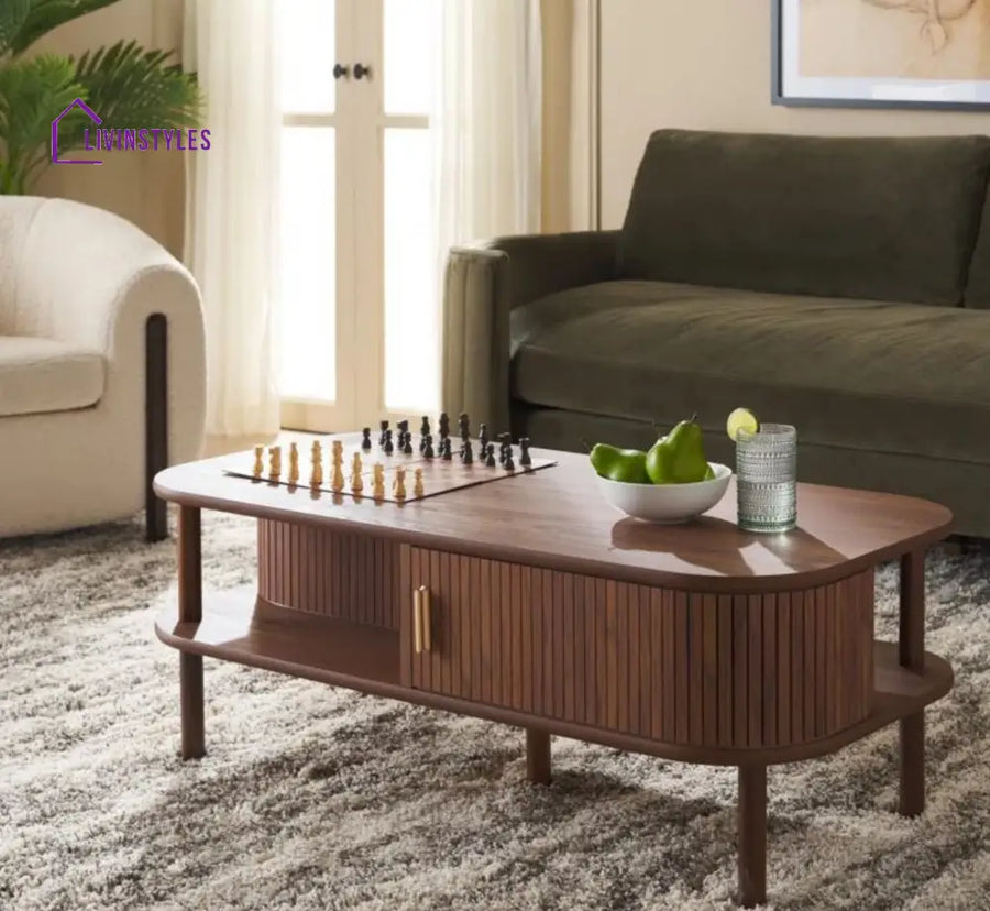 Gavriil Wooden Storage Centre Table | Wooden Coffee Table for Living Room Centre Tables