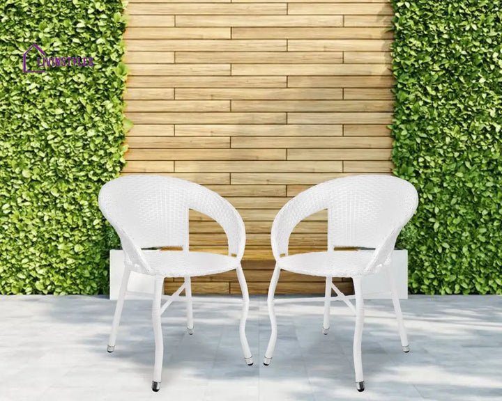 Gaya Outdoor Patio Seating Set 2 Chairs Set (White) - Coffee Table Sets