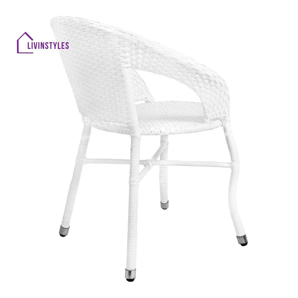 Gaya Outdoor Patio Seating Set 2 Chairs Set (White) - Coffee Table Sets
