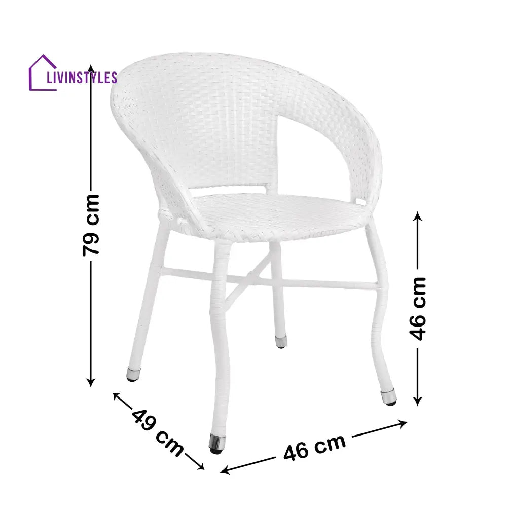 Gaya Outdoor Patio Seating Set 2 Chairs Set (White) - Coffee Table Sets