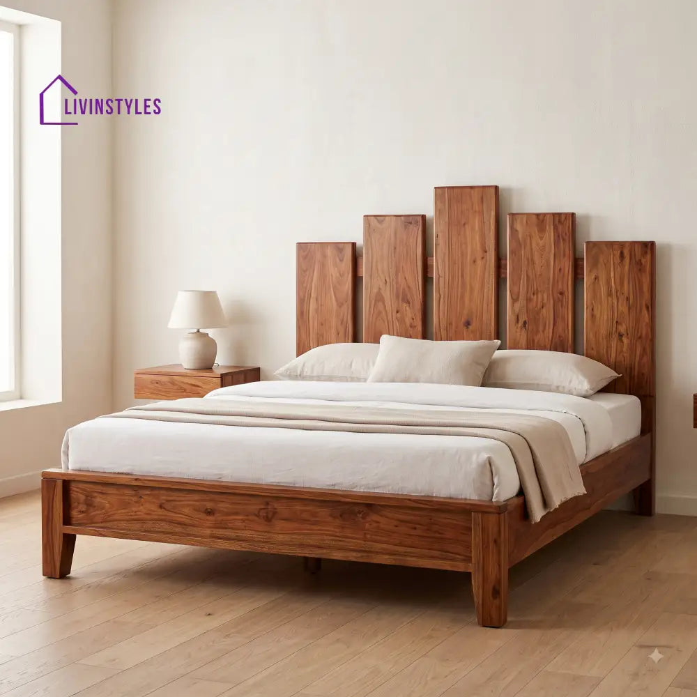 Gayathri Sheesham Wood King Size Bed | Wooden Bed without Storage