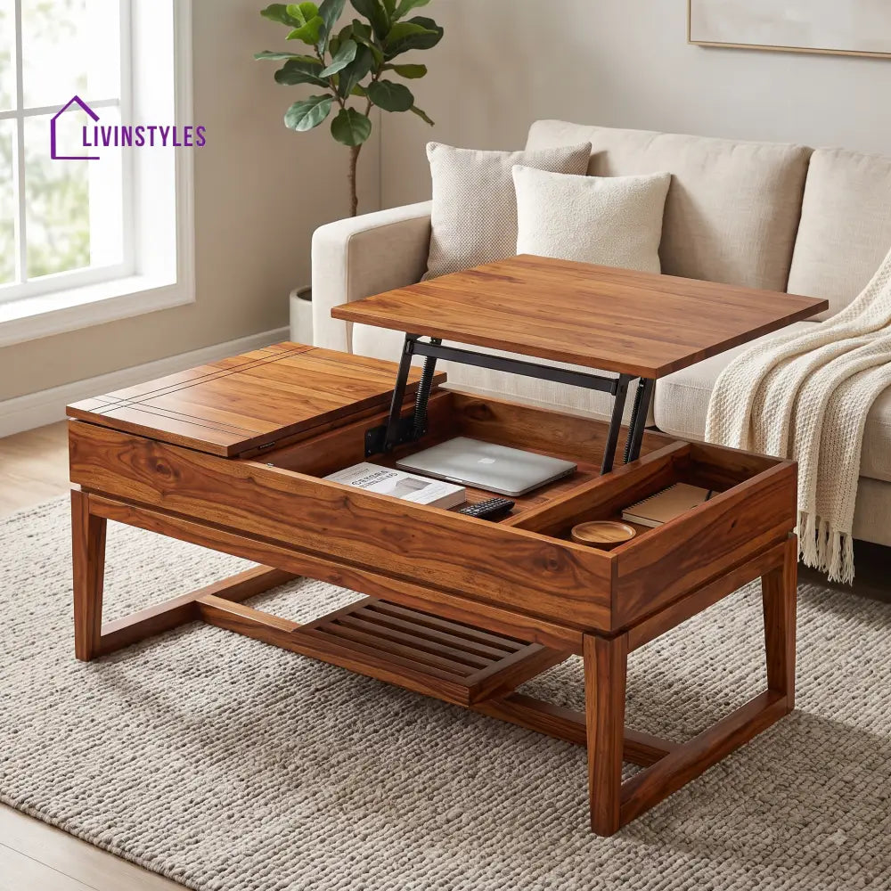 Gayathri Sheesham Wood Lift Top Coffee Table for Living Room
