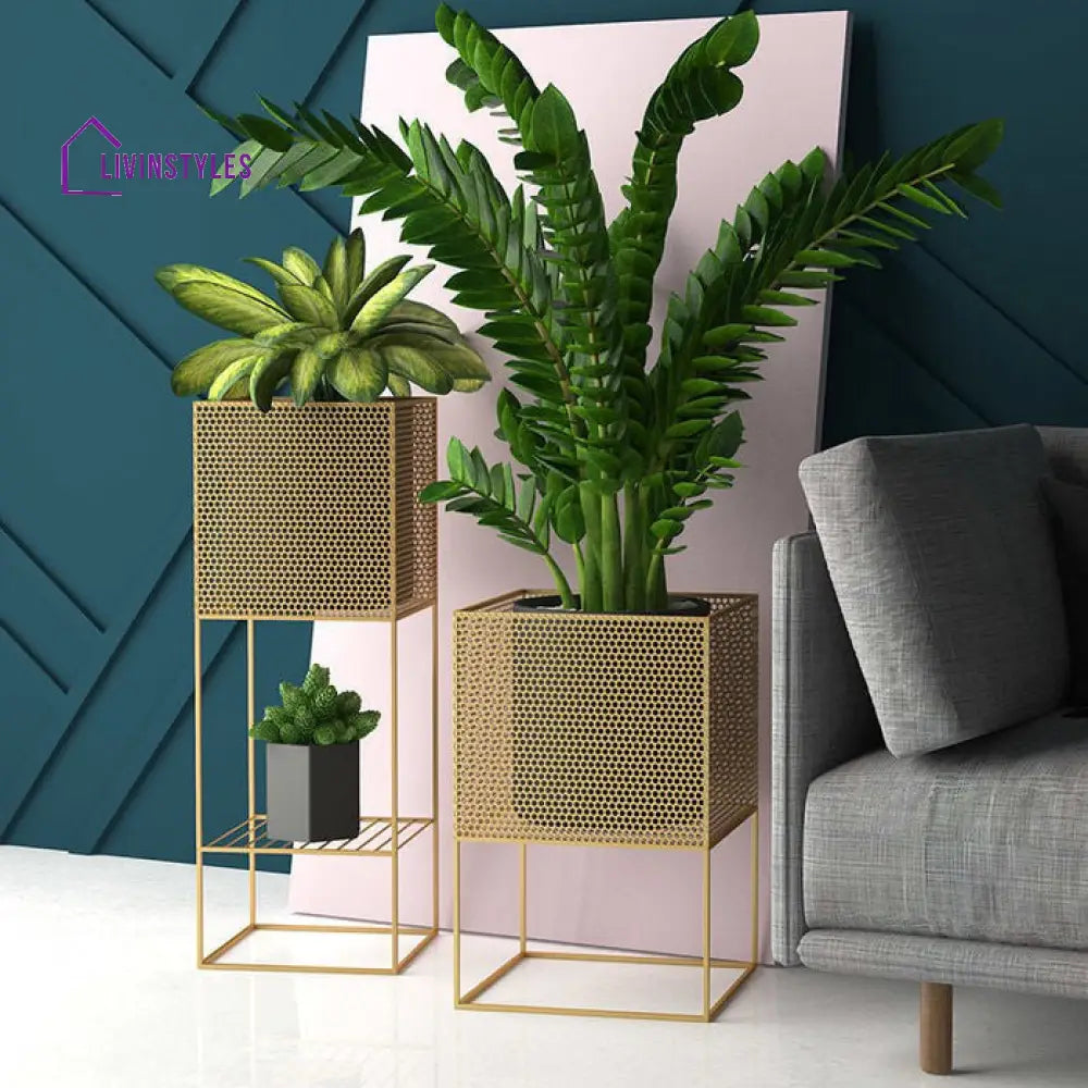 Gayatri Metal Plant Stand For Balcony - Set Of 2