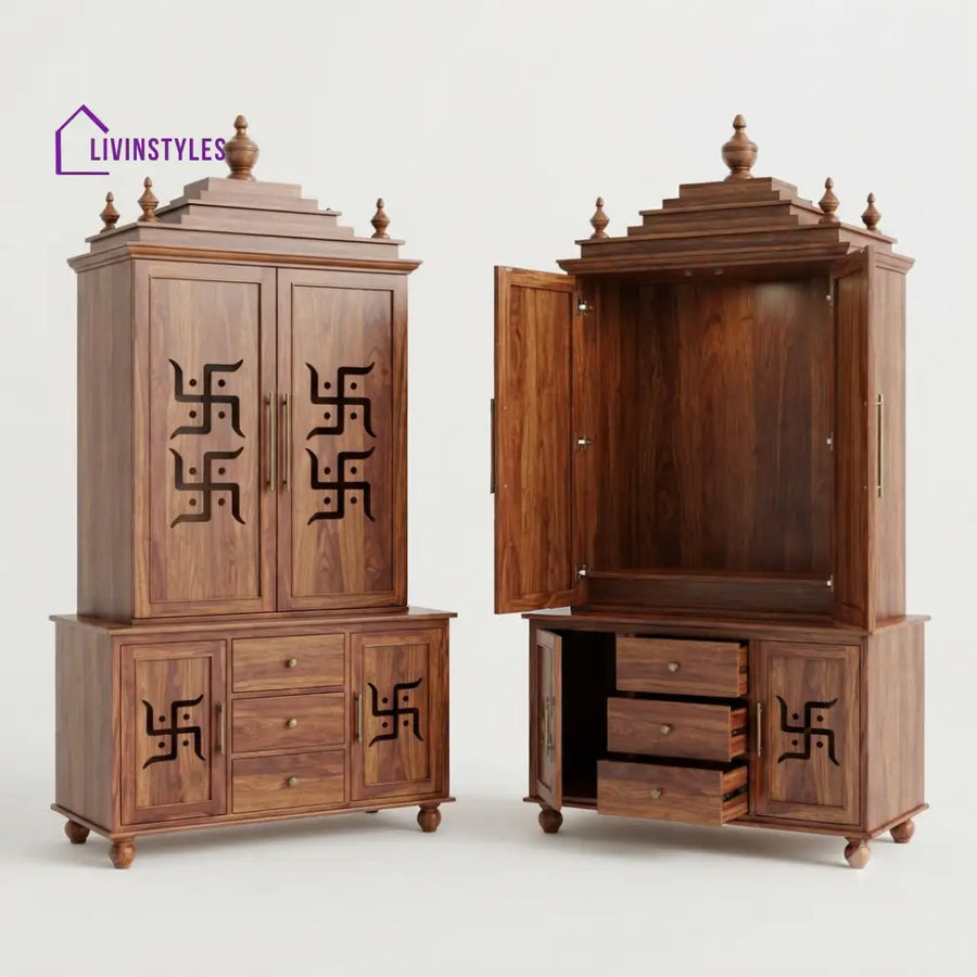 Gayatri Premium Solid Wood Home Temple | Pooja Mandir for Home