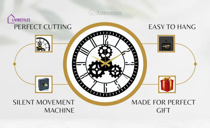 Gear Metal wall clock
