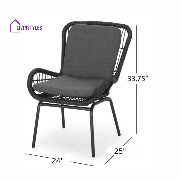 Geeks Outdoor Patio Seating Set 2 Chairs and 1 Table Set (Black) - Coffee Table Sets