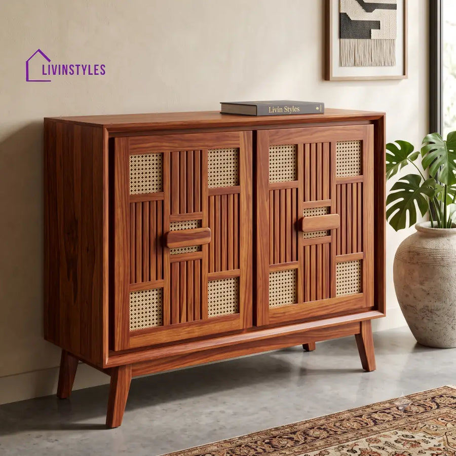 Geetha Sheesham Wood Shoe Rack | Wooden Shoe Cabinet