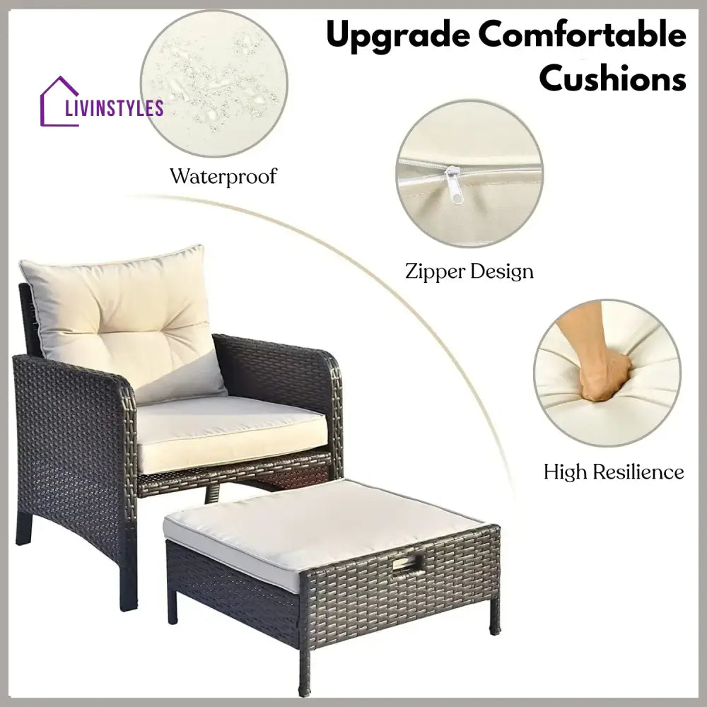 Geetika Outdoor 5 Piece Patio Wicker Furniture Set - Patio Sofa Set