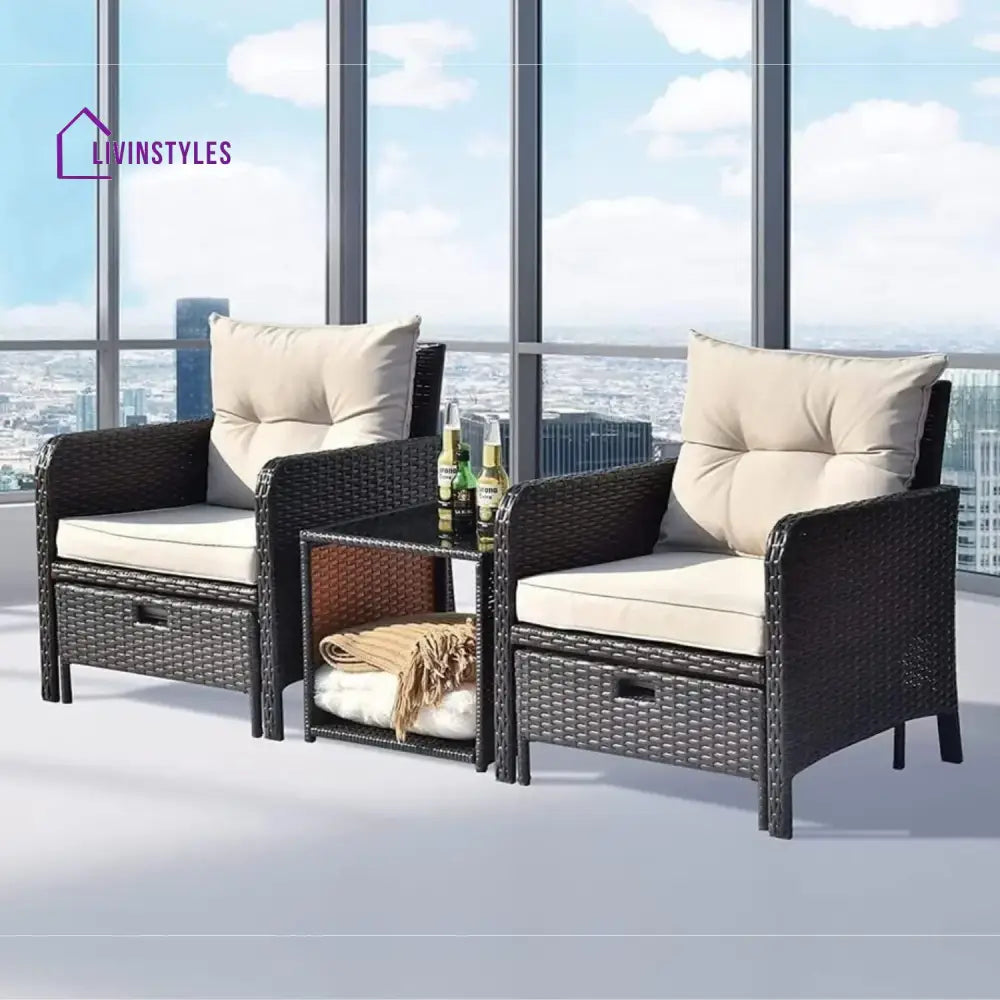 Geetika Outdoor 5 Piece Patio Wicker Furniture Set - Patio Sofa Set