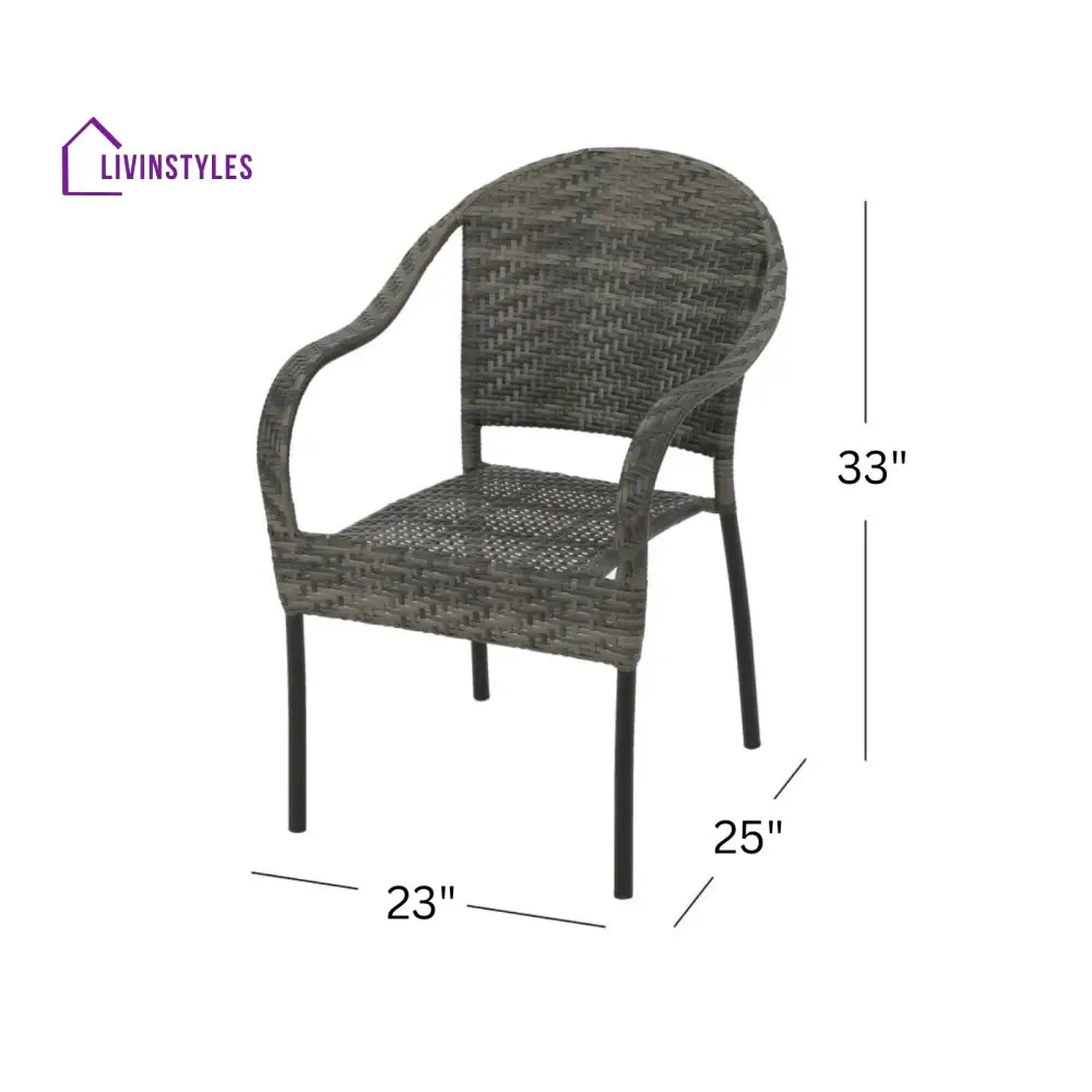 Gelli Outdoor Garden Patio Dining Set 4 Chairs and 1 Table (Gray) - Dining sets