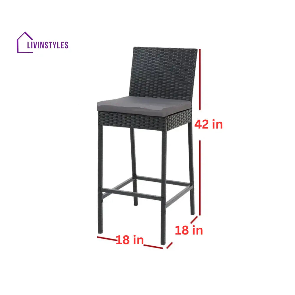 Gelt Outdoor Patio Bar Chair 4 Chairs For Balcony (Black) - Bar Sets