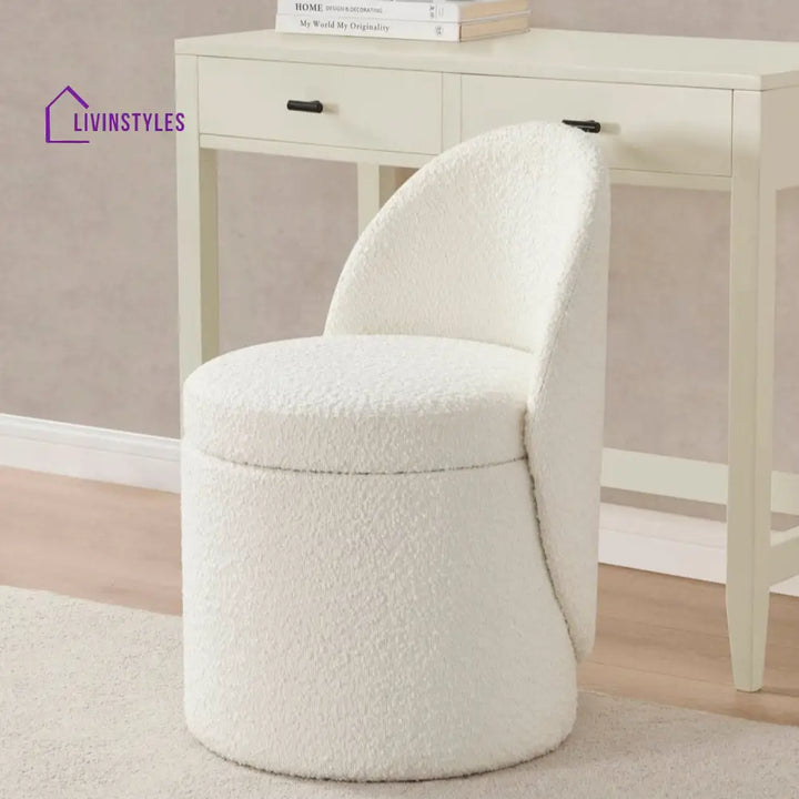 Genaro Boucle Dressing Table Storage Stool Stools