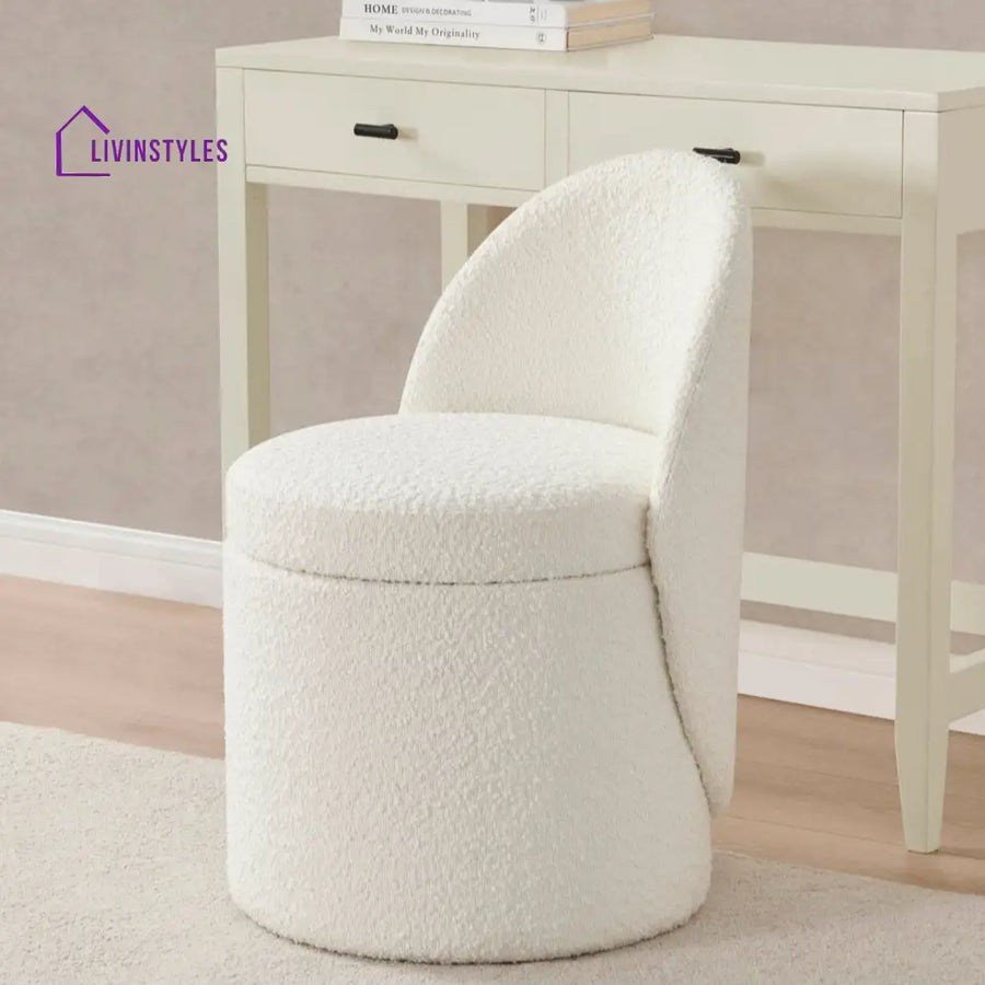 Genaro Boucle Dressing Table Storage Stool Stools