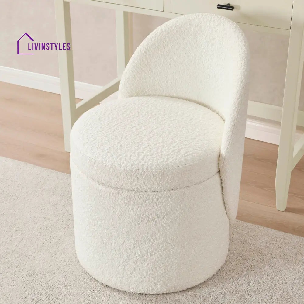 Genaro Boucle Dressing Table Storage Stool Stools