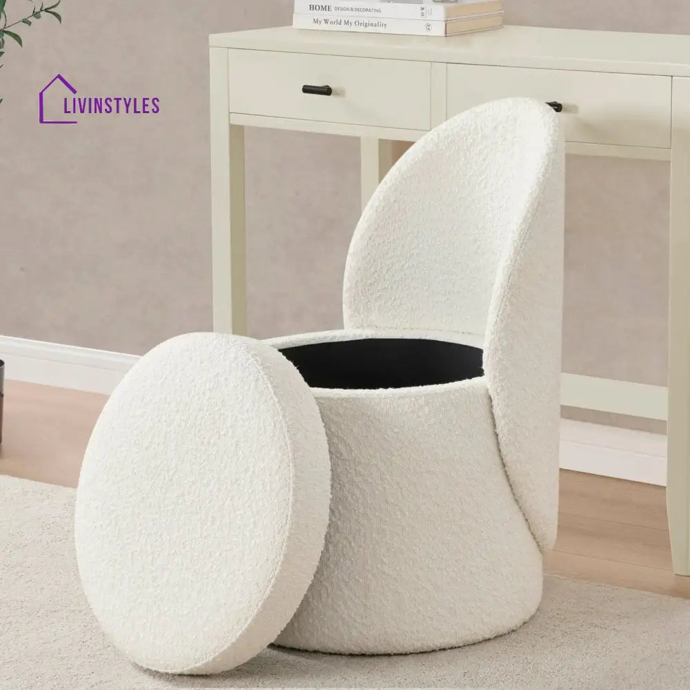 Genaro Boucle Dressing Table Storage Stool Stools