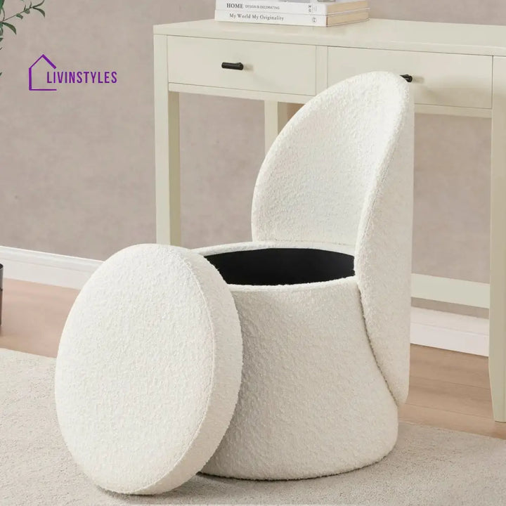 Genaro Boucle Dressing Table Storage Stool Stools