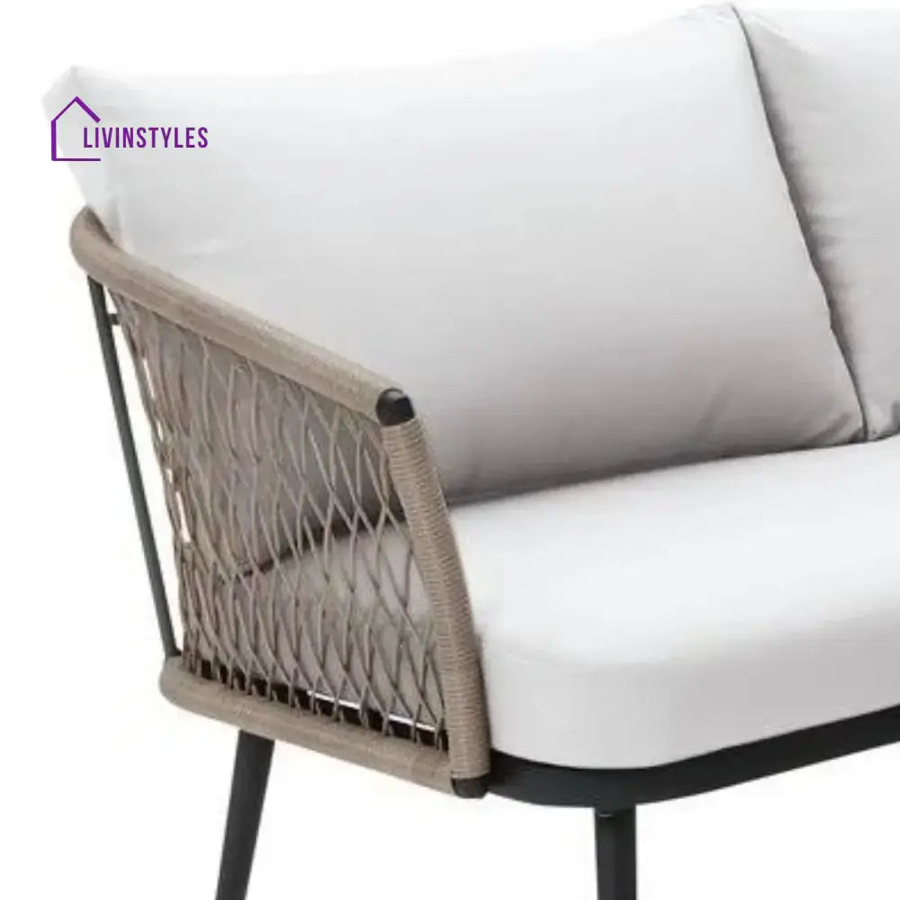 Genevieve Outdoor L-Shape All Weather Handwoven Rope Sofa Set - Sofa Set