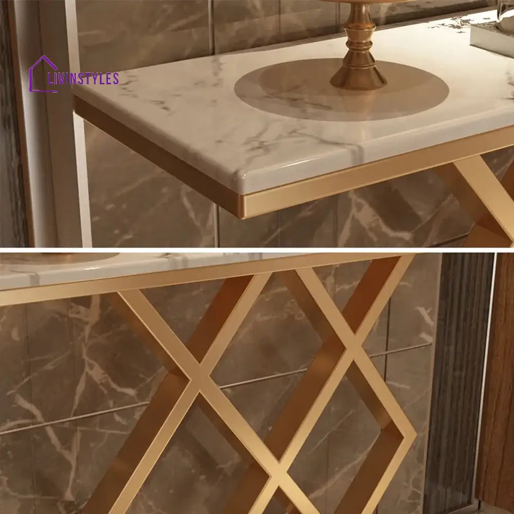 Geometric Criss Cross Pattern Contemporary Console Table for home decor
