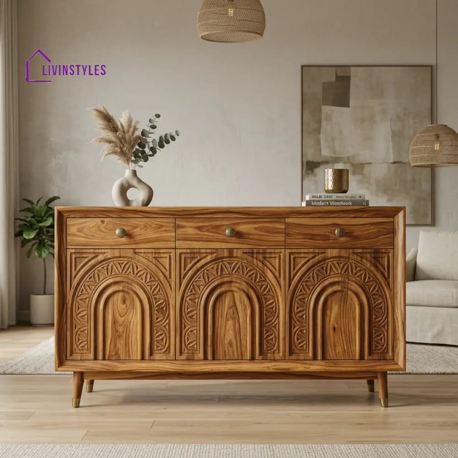 Georgia Sheesham Wood Cabinet and Sideboard (Honey Finish)