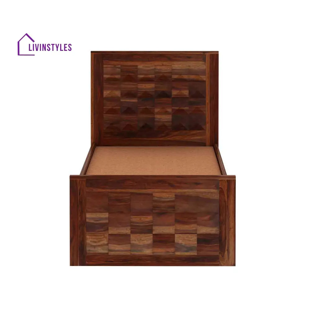 Georgina Solid Sheesham Wood Single Bed Without Storage (Natural Finish) Bed