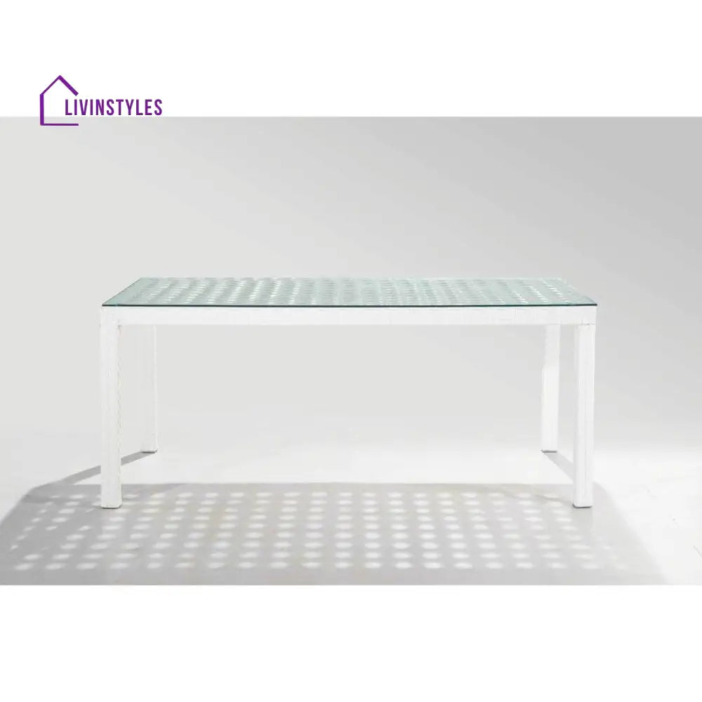 Germano Outdoor Patio Dining Set 6 Chairs and 1 Table (White) - Dining sets