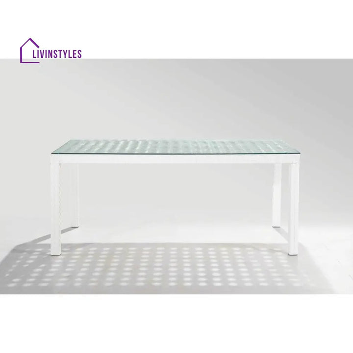 Germano Outdoor Patio Dining Set 6 Chairs and 1 Table (White) - Dining sets