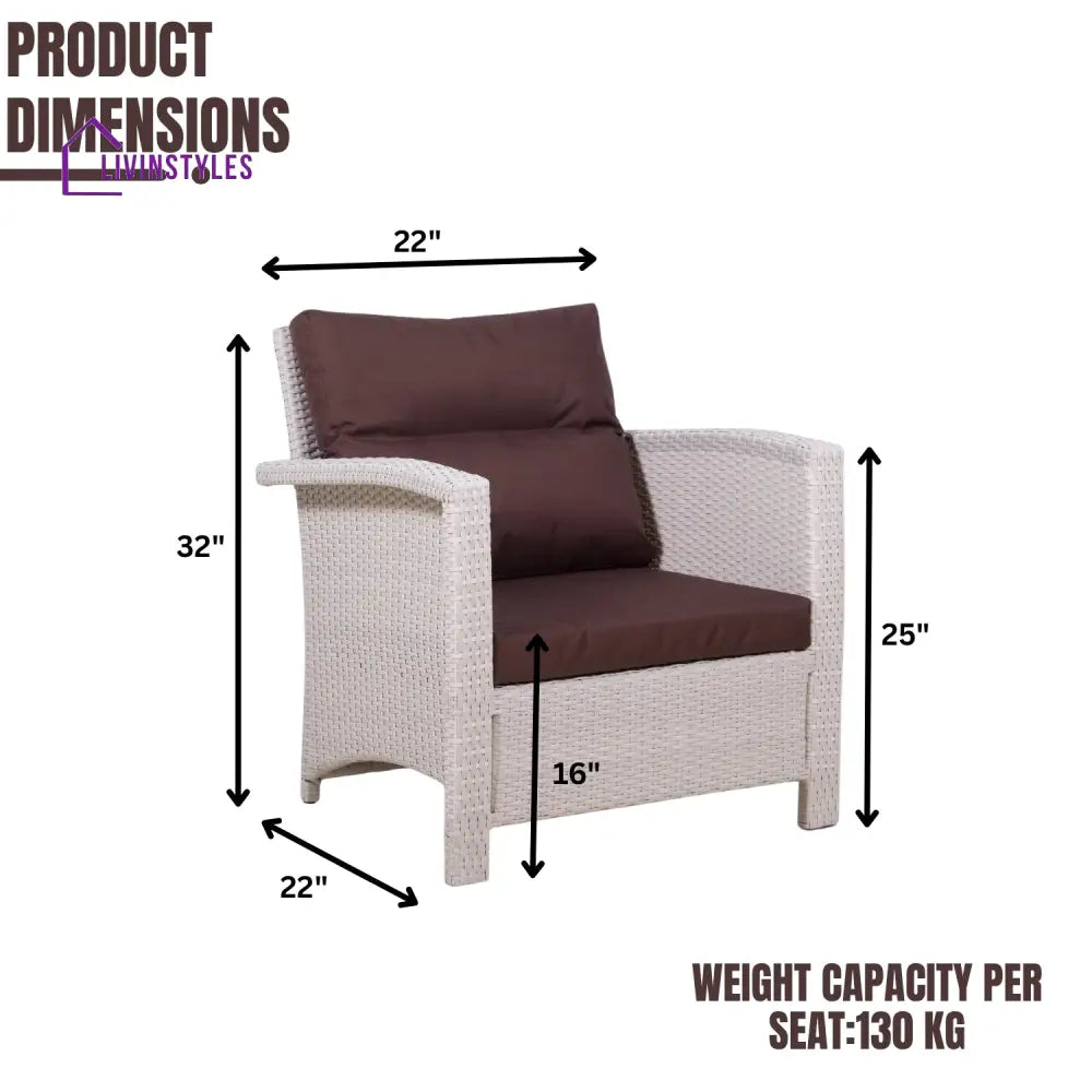 Ghada Outdoor All-Weather Wicker Single Seater Sofa - Sofa Set