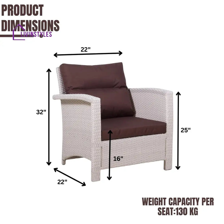 Ghada Outdoor All-Weather Wicker Single Seater Sofa - Sofa Set
