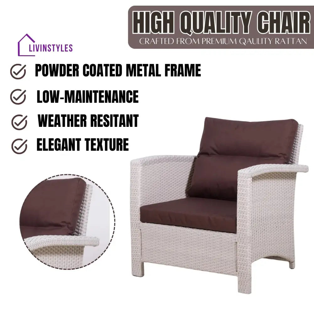 Ghada Outdoor All-Weather Wicker Single Seater Sofa - Sofa Set