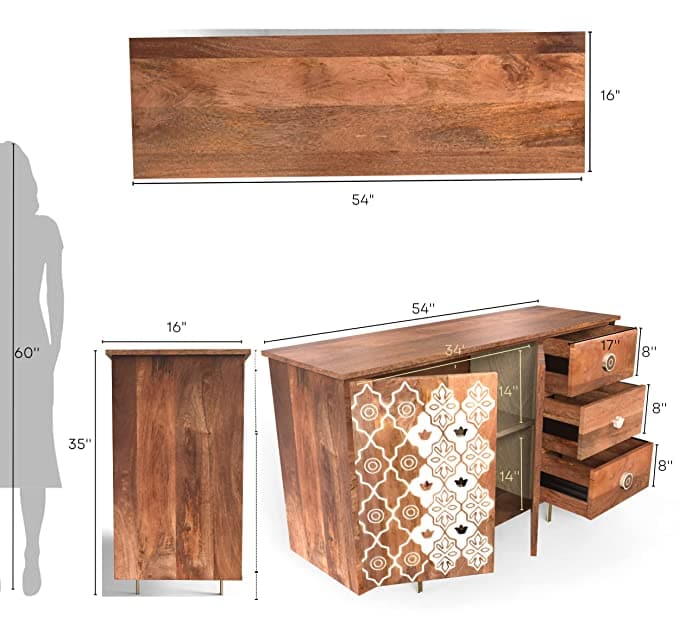 Alicia Wooden 54" Sideboard
