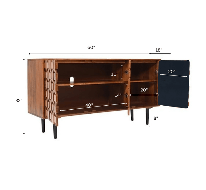 Alejandra Woven Wooden 60" Sideboard