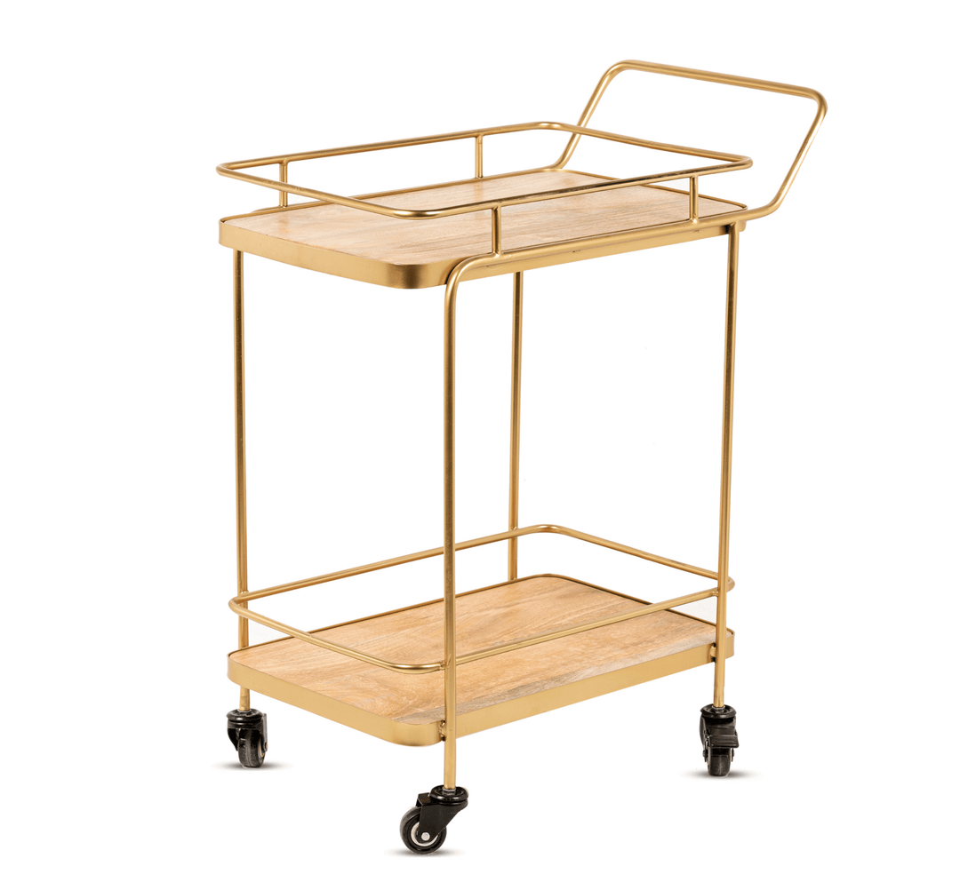 Amanda 2-Tier Wooden Shelving Serving Trolley