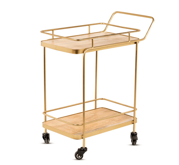 Amanda 2-Tier Wooden Shelving Serving Trolley