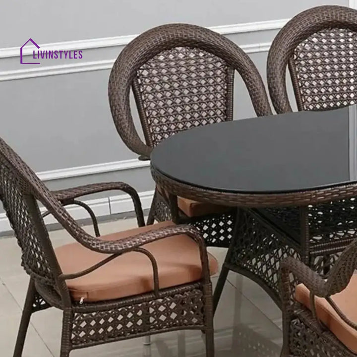 Ghazal Outdoor All-Weather Resistant Rattan Wicker 7-Piece Dining Set - Dining Set