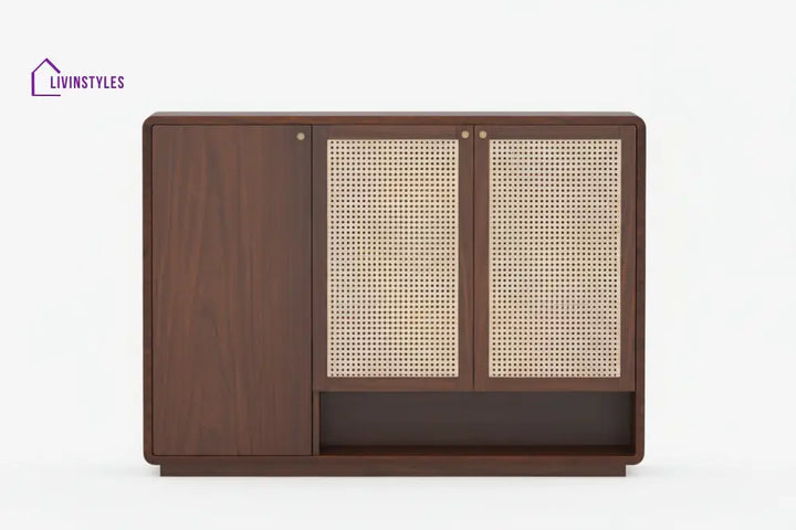 Giahan Acacia Wood Cane Shoe Rack