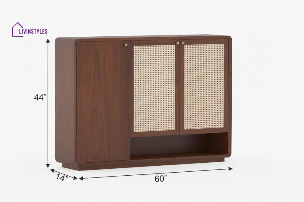 Giahan Acacia Wood Cane Shoe Rack