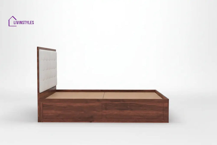Giang Sheesham Wood Bed with Box Storage King Size - Grey