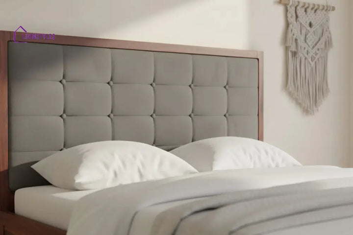 Giang Sheesham Wood Bed with Box Storage King Size - Grey