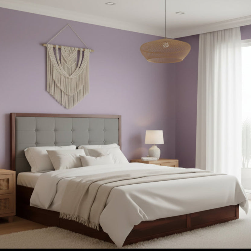 Giang Sheesham Wood Bed with Box Storage King Size - Grey