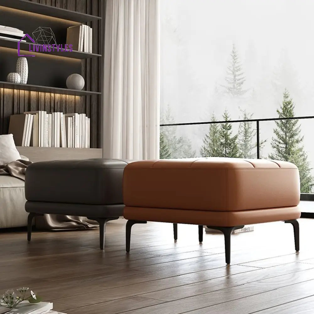 Gitali Living Room Ottoman | Faux Leather Fabric