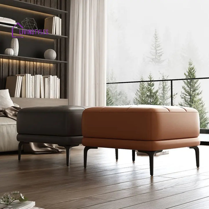 Gitali Living Room Ottoman | Faux Leather Fabric