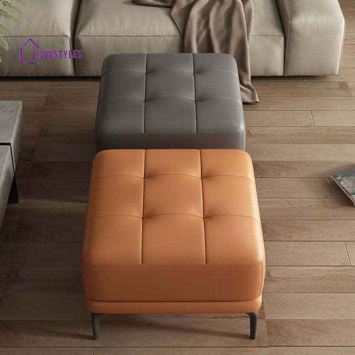 Gitali Living Room Ottoman | Faux Leather Fabric