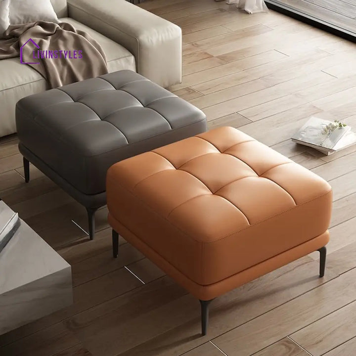 Gitali Living Room Ottoman | Faux Leather Fabric