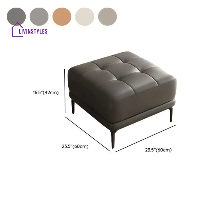 Gitali Living Room Ottoman | Faux Leather Fabric