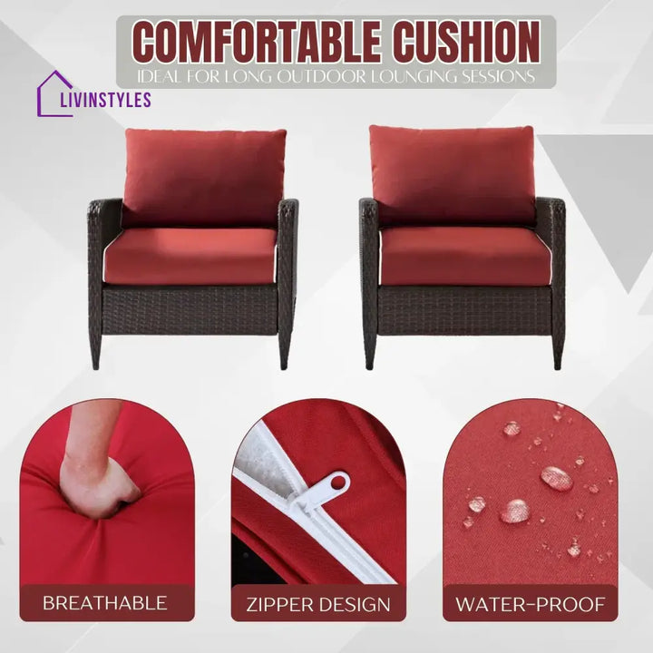 Gitali Outdoor 4 Piece Patio Wicker Furniture Set - Patio Sofa Set