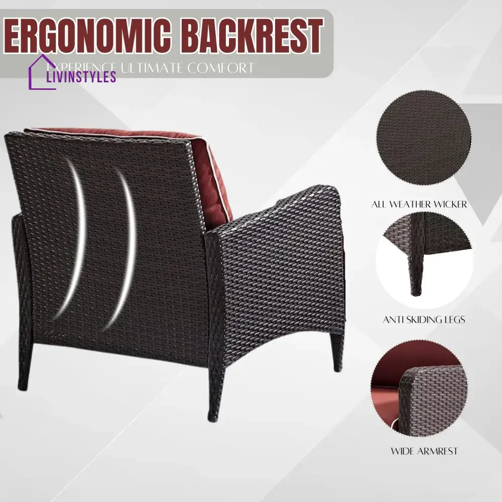 Gitali Outdoor 4 Piece Patio Wicker Furniture Set - Patio Sofa Set
