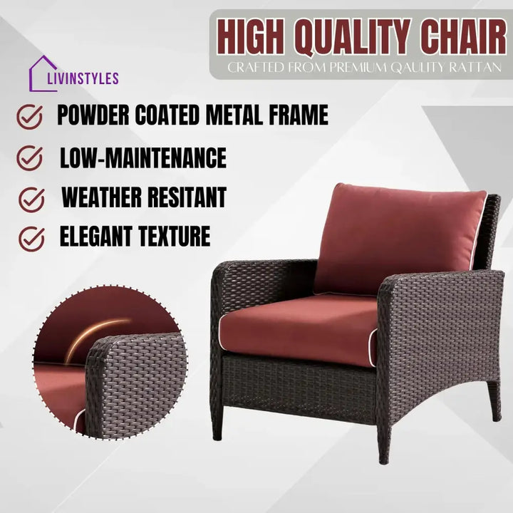 Gitali Outdoor 4 Piece Patio Wicker Furniture Set - Patio Sofa Set