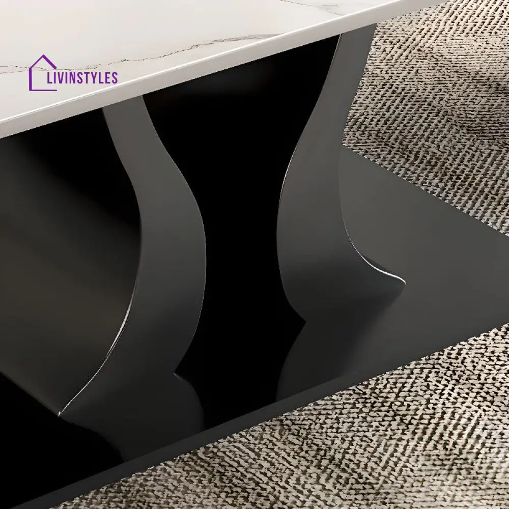 Gitali Stainless Steel Frame and Marble Top Coffee Table for Living Room